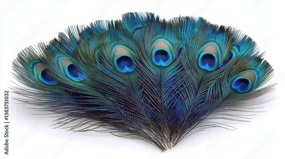 Fototapeta premium Peacock feathers fanning out