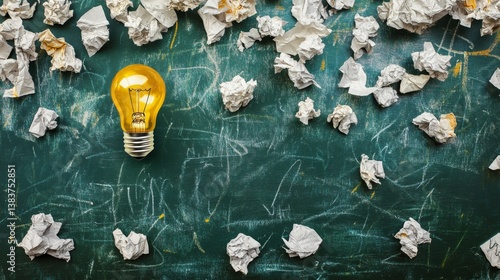 Innovative idea generation process classroom setting visual concept creative environment overhead perspective