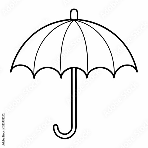 Umbrella or Rain Shield Outline Coloring Book Page