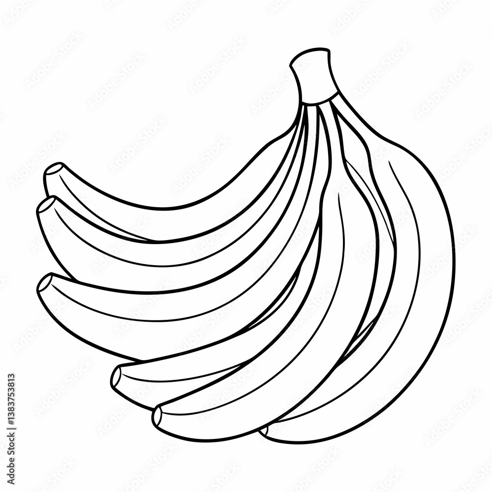 Various Bananas Outline Coloring Book Page Line Art Various Bananas Outline Coloring Book Page Line Art