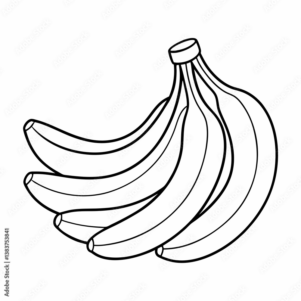 Various Bananas Outline Coloring Book Page Line Art Various Bananas Outline Coloring Book Page Line Art