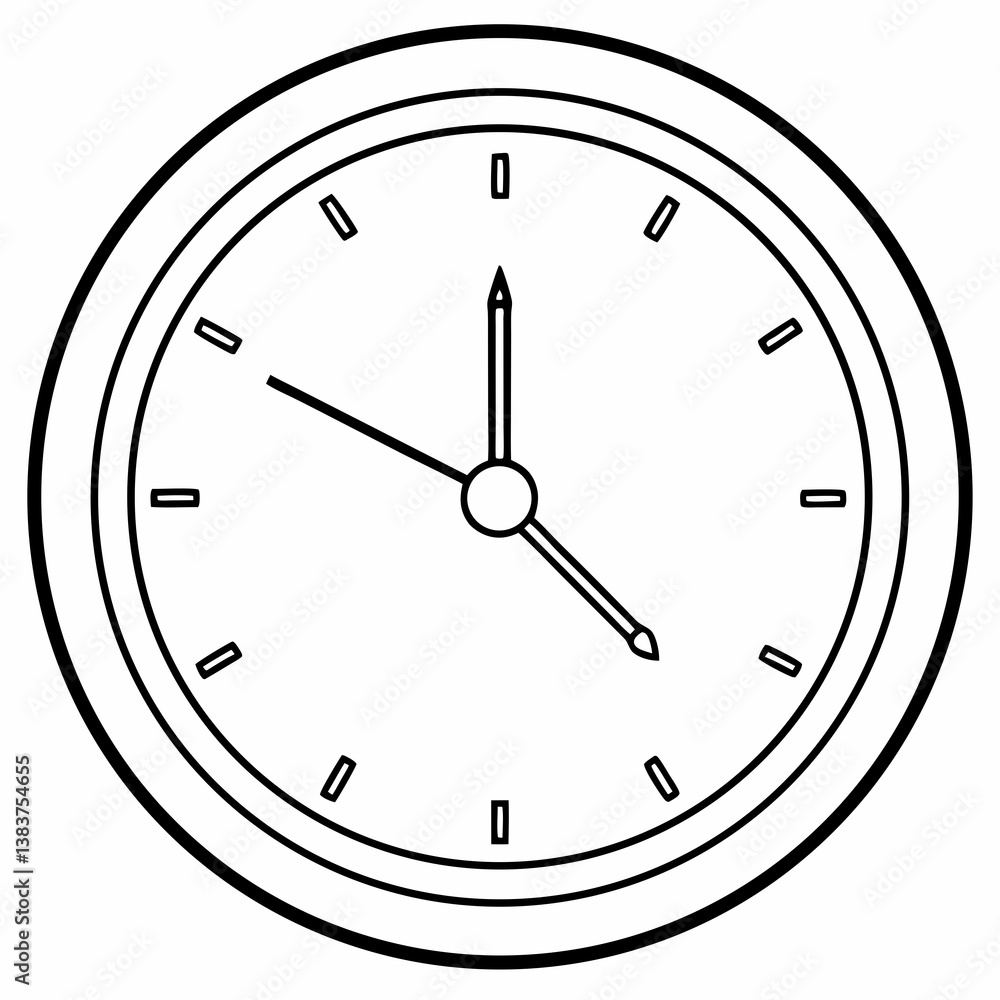 Wall Clock with Clouds Outline Coloring Book Page
Wall Clock with Clouds Outline Coloring Book Page