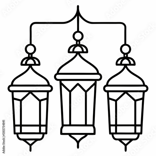 Wallpaper Mural Wall Lanterns Outline Coloring Book Page Line Art

 Torontodigital.ca