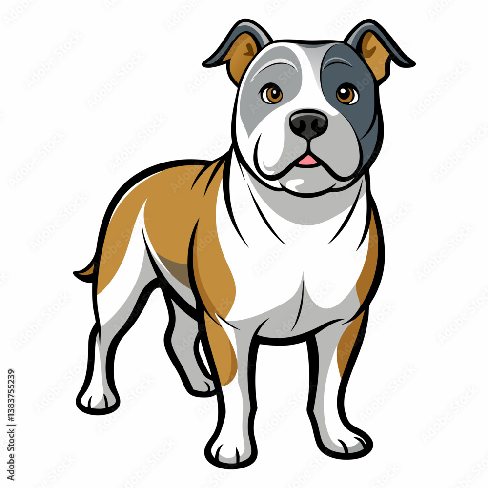 Minimalist American Bulldog Vector Art on White Background Minimalist American Bulldog Vector Art on White Background