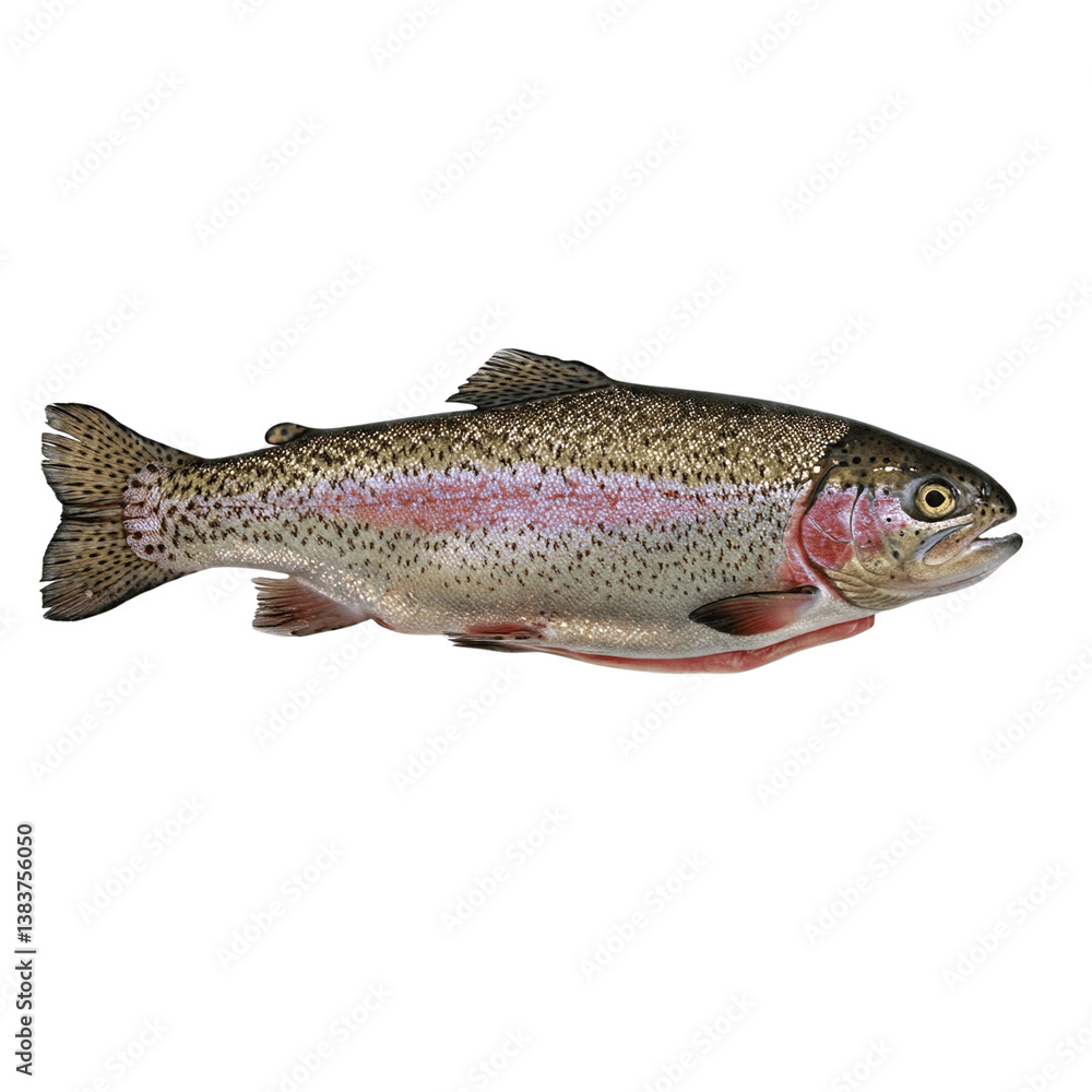 Naklejka premium fresh rainbow trout isolated on transparent background, png