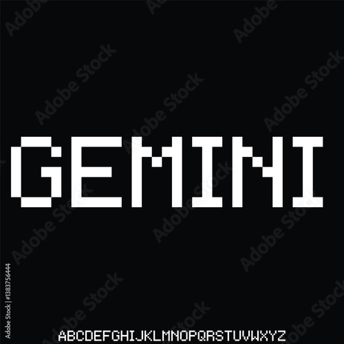 Modern creative futuristic alphabet display font vector. Unique expanded technology typography style