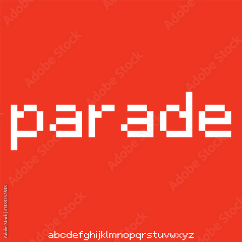Modern unique wide sans serif alphabet display font vector illustration