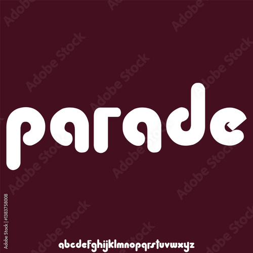 Modern unique wide sans serif alphabet display font vector illustration