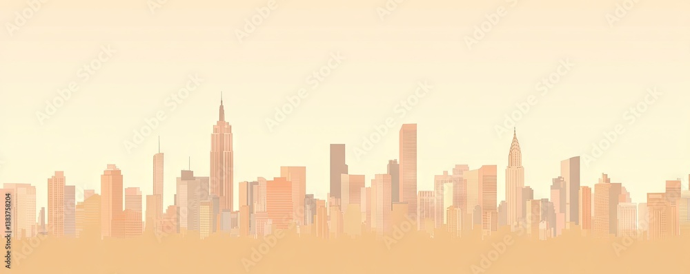 Obraz premium Misty City Skyline (1)