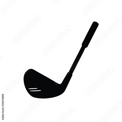 Simple Black Silhouette of a Golf Club