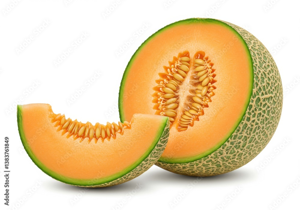 Realistic cantaloupe melon high-resolution photograph Realistic cantaloupe melon high-resolution photograph