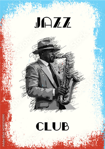 Jazzman. Jazz Club. Poster. Vector File.