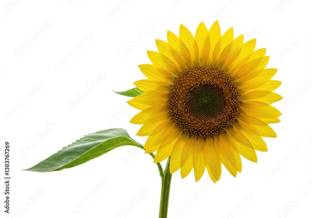 Fototapeta premium Sunflower single stem vibrant yellow