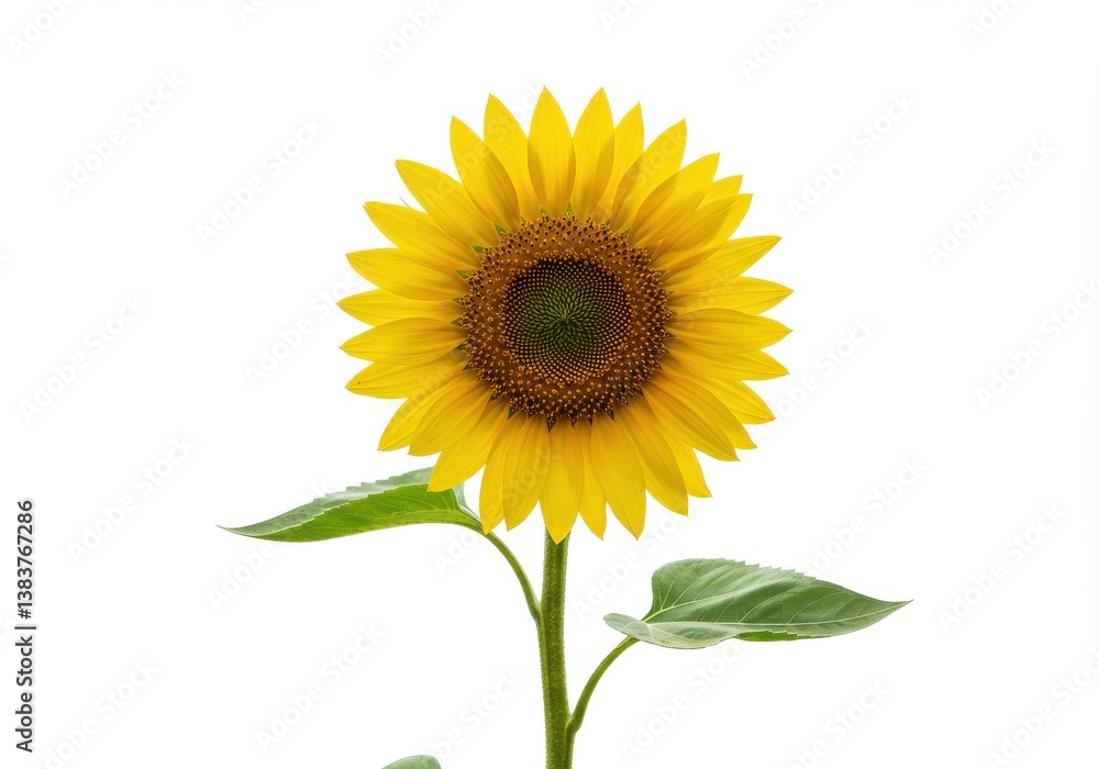 Obraz premium Sunflower single stem vibrant yellow