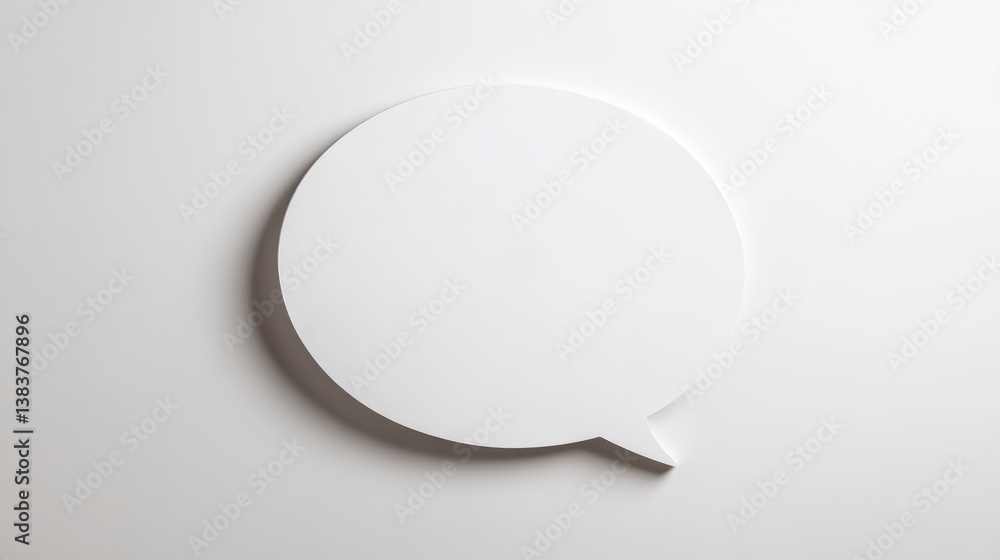 White minimalist speech bubble on a white background. White minimalist speech bubble on a white background.