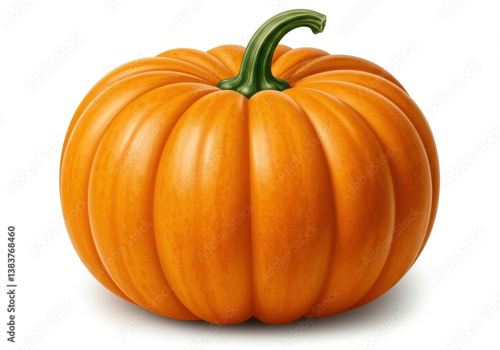 Obraz premium Orange pumpkin realistic detailed texture white background