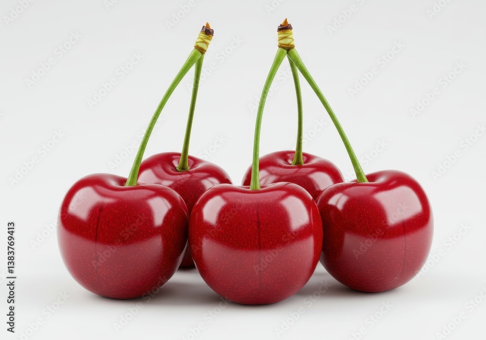 Ripe cherries vibrant red glossy Ripe cherries vibrant red glossy