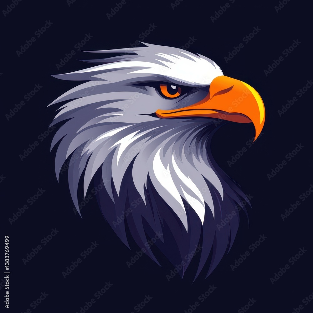 Majestic eagle with sharp gaze and detailed feathers against a dark background Majestic eagle with sharp gaze and detailed feathers against a dark background