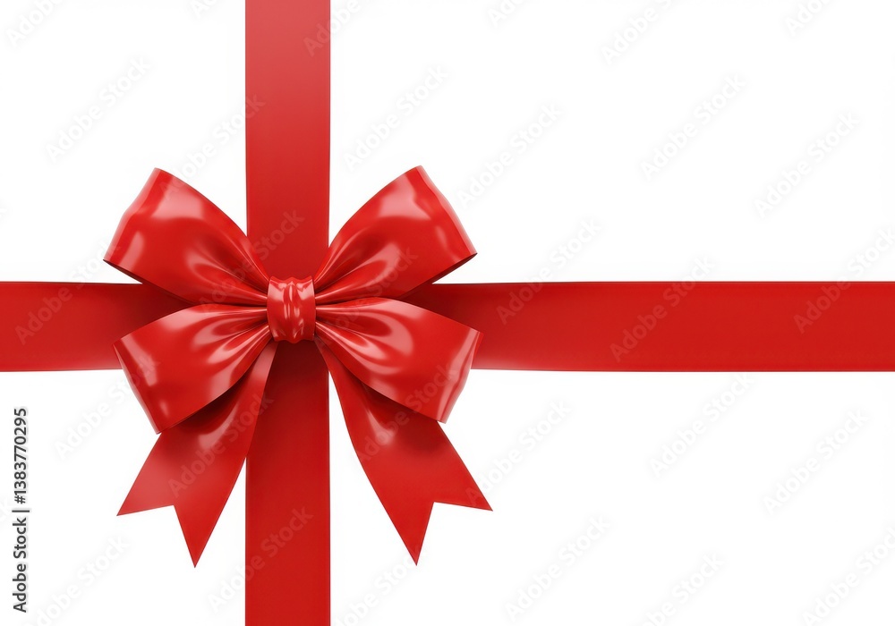 Red satin ribbon glossy bow Red satin ribbon glossy bow