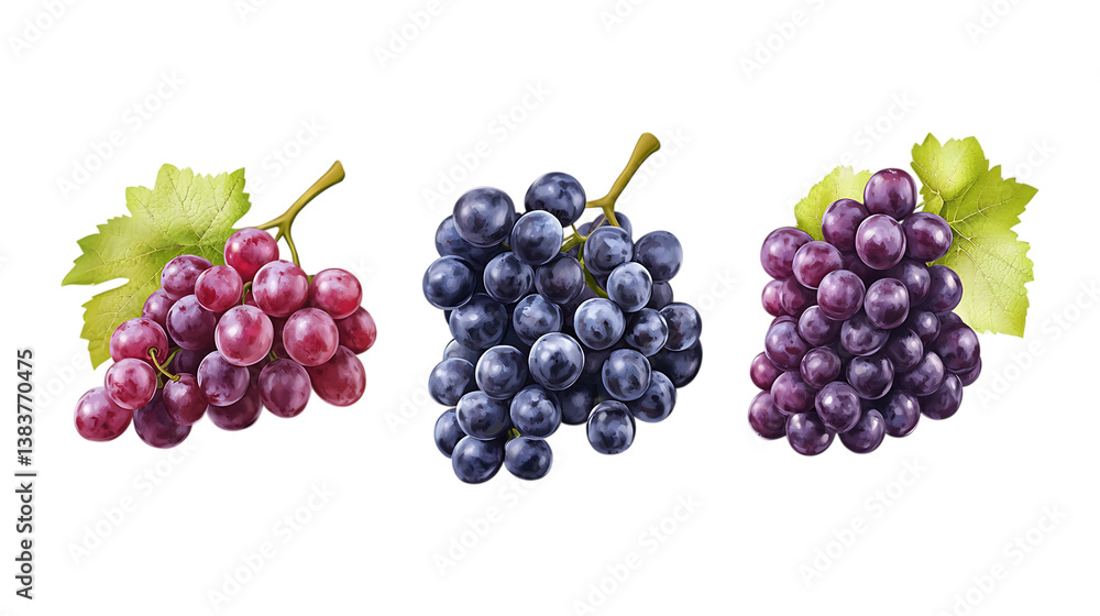 Pack of Grapes set Against Transparent Background for Fresh Fruit, Vineyard Branding, or Healthy Food Promotion Pack of Grapes set Against Transparent Background for Fresh Fruit, Vineyard Branding, or Healthy Food Promotion
