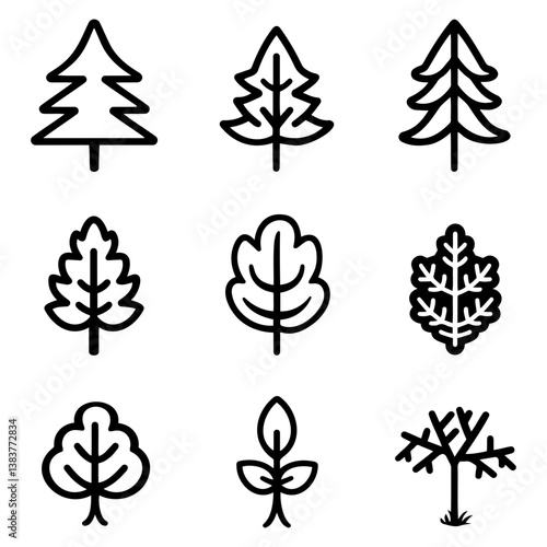 Icon Set of Trees 