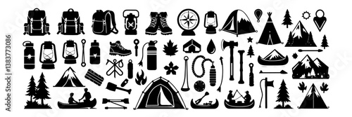 Silhouette Outdoor and Adventure Icons Set