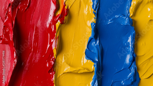 Wallpaper Mural Vibrant Red  Yellow  Blue Oil Paint Texture Swirls Torontodigital.ca