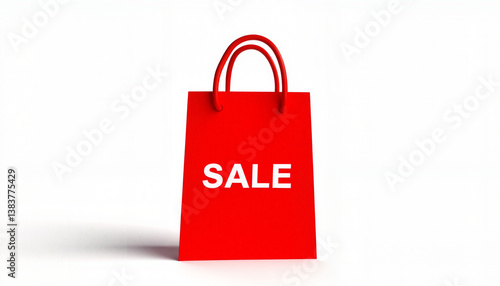 Red shopping bag with 