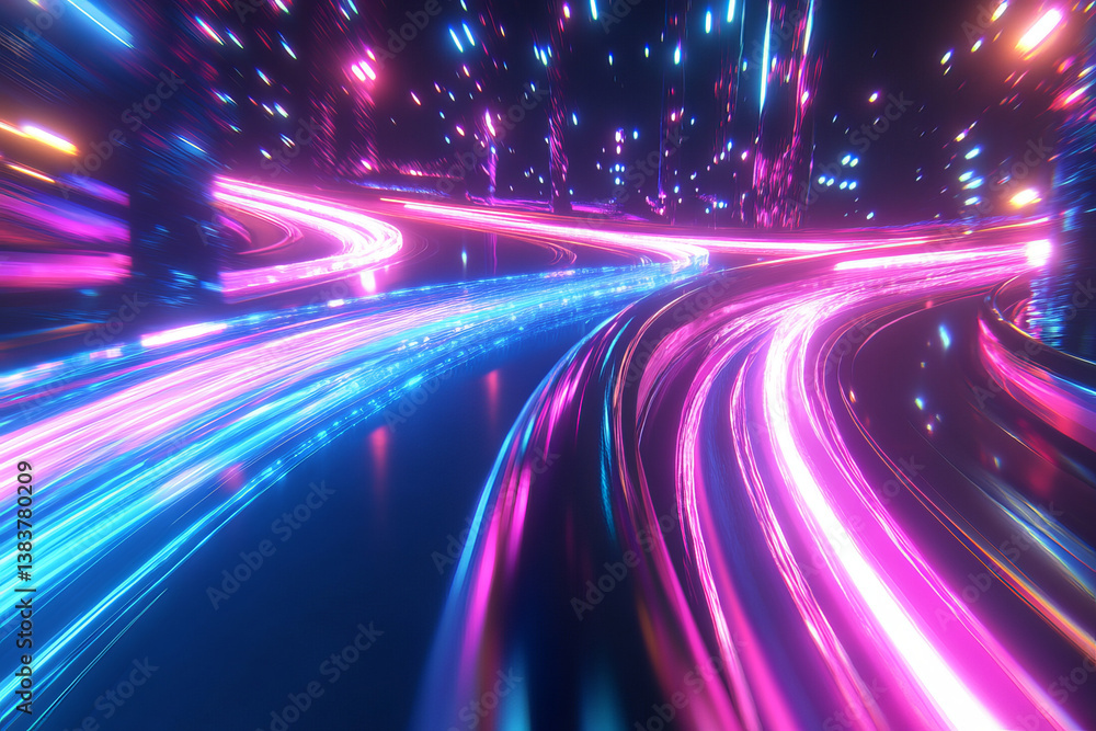 A hyper-realistic digital art piece with swirling blue and pink energy streaks in a cosmic flow with starry particles and motion blur for an immersive, futuristic aesthetic A hyper-realistic digital art piece with swirling blue and pink energy streaks in a cosmic flow with starry particles and motion blur for an immersive, futuristic aesthetic