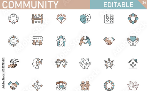 Community Icons Editable Vector Graphics for Social Networks