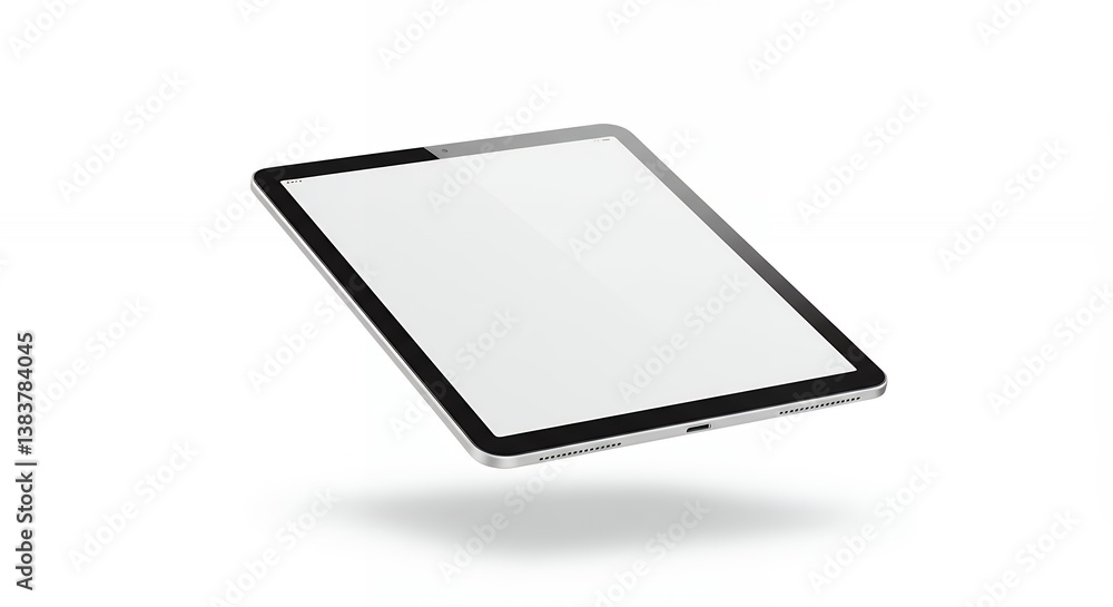 Sleek tablet mockup showcasing a blank screen ideal for digital content Sleek tablet mockup showcasing a blank screen ideal for digital content
