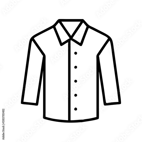 Outline shirt icon vector illustration of long sleeve button down shirt for fashion and apparel designs