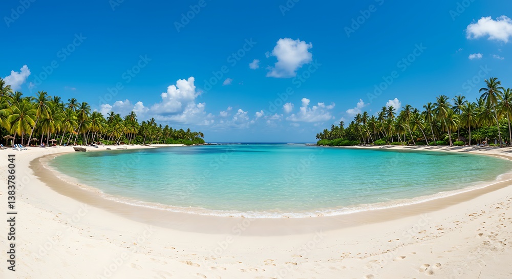 Fototapeta premium Azure Embrace: Noontide Lagoon AI Generated