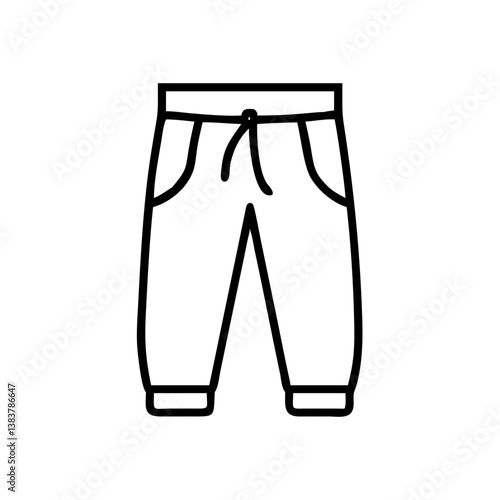 Outline drawing of comfortable sweatpants vector illustration for casual wear and loungewear fashion style