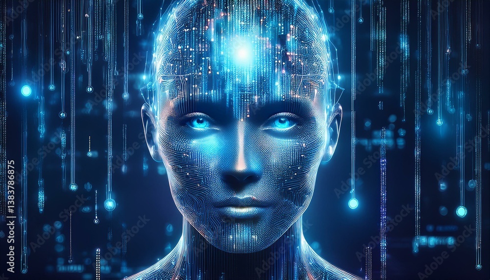 human head in binary code human head in binary code
