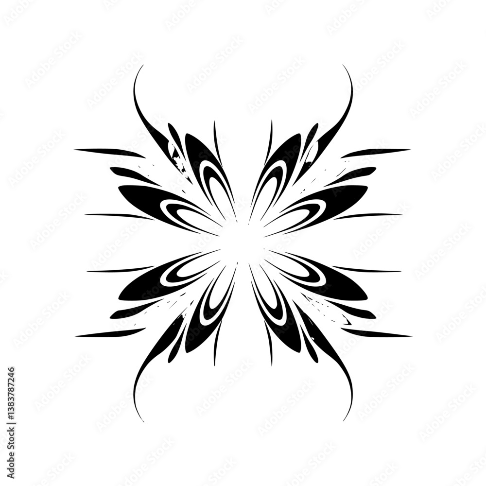 Obraz premium Abstract Floral Design with Shadows on Gradient Background