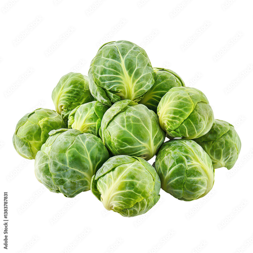 Brussels sprouts pile on a white background perfect for healthy meal preparation and fresh culinary ideas, Group of Brussel Sprouts isolated on white background Brussels sprouts pile on a white background perfect for healthy meal preparation and fresh culinary ideas, Group of Brussel Sprouts isolated on white background