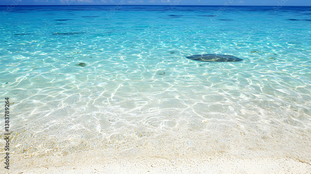 Tranquil Turquoise Shallow Water Beach Scene Tranquil Turquoise Shallow Water Beach Scene