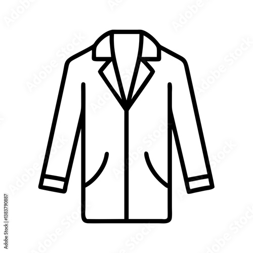 Outline drawing of a blazer jacket for fashion design and apparel industry vector illustration style icon