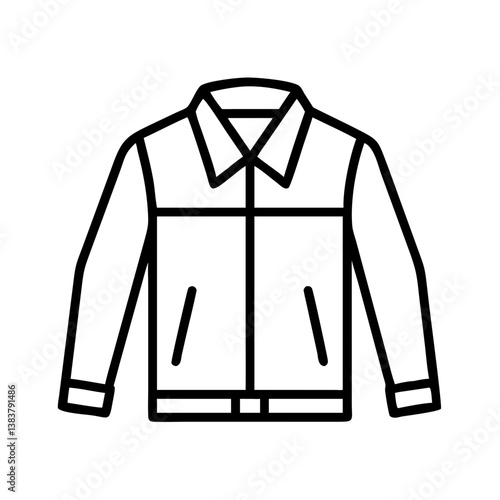 Jacket outline vector illustration for fashion design and apparel industry clothing outerwear design 