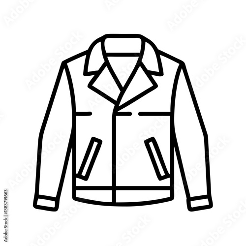 Outline style jacket vector design for fashion apparel outerwear and clothing line drawing illustration with collar