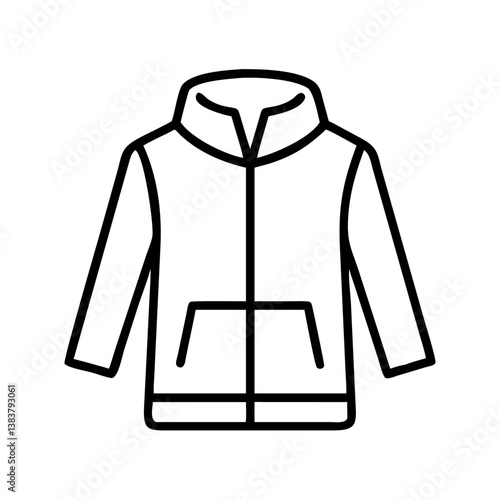 Outline vector drawing of a jacket for fashion design and apparel product visualization and design needs