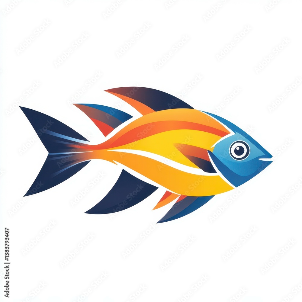 Fototapeta premium Colorful tropical fish swimming through vibrant ocean waters during a sunny day