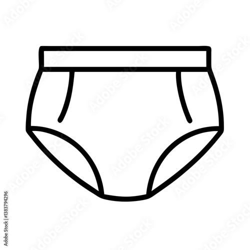 Outline style illustration of men underwear briefs for fashion and apparel design and personal care items
