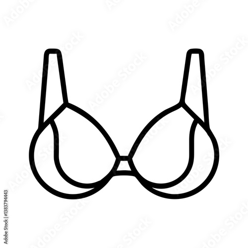 Outline bra vector icon lingerie illustration fashion apparel underwear brassiere garment female clothing  character