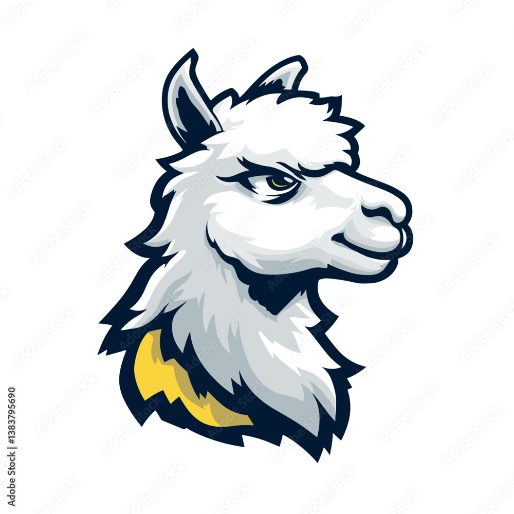Fototapeta premium Esports logo featuring a stylized alpaca head design for gaming teams and events