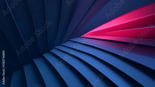 Wallpaper Mural Abstract composition of layered geometric shapes with color gradients Torontodigital.ca