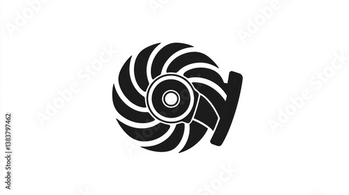 Obraz na płótnie Turbine spiral design, engineering, technology, white background, industrial use w salonie