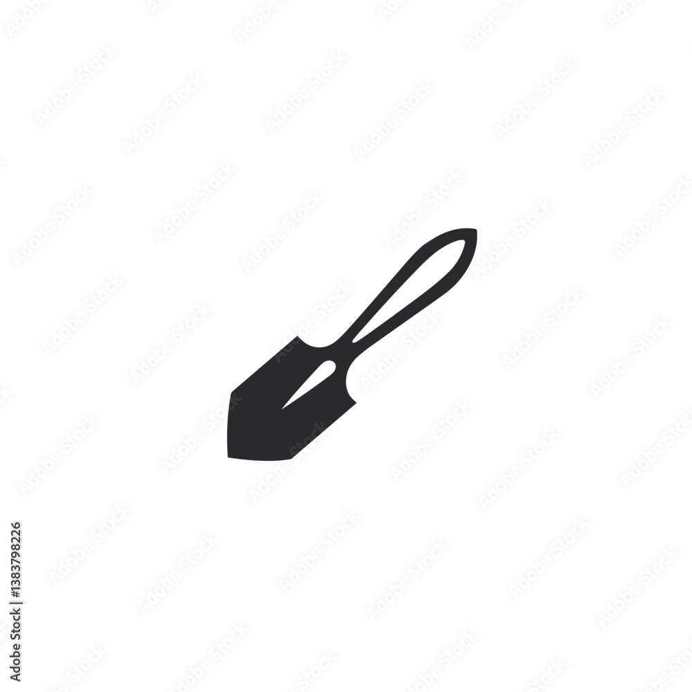 Shovel for road work in black silhouette Shovel for road work in black silhouette