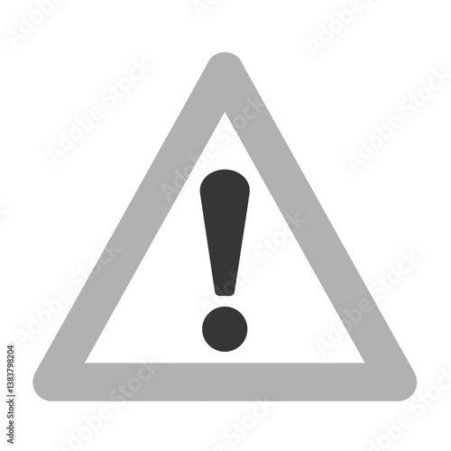 Warning sign with exclamation mark in a geometric style  